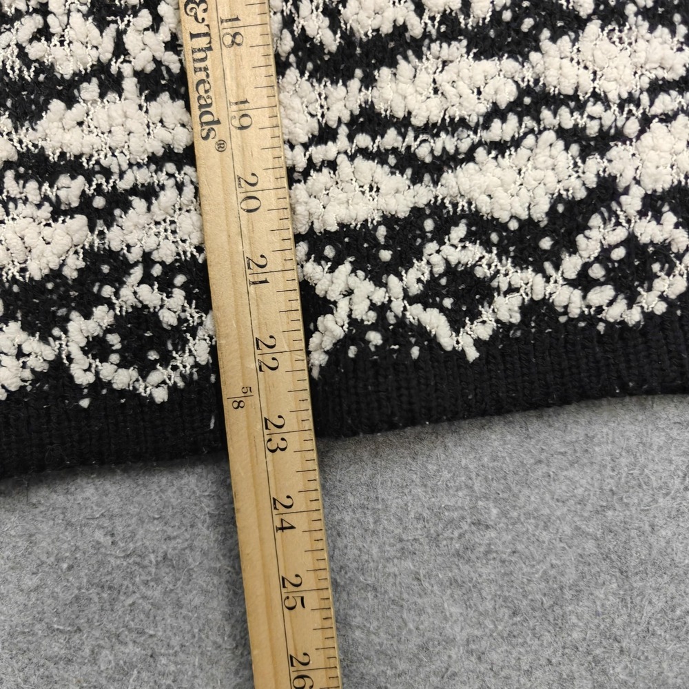 Solitaire Sweater Womens‎ Medium Black Fair Isle Mock Neck Chunky Knit Pullover - Picture 6 of 8